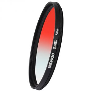MENGS® 72mm Graduated RED Lens Filter With Aluminum Frame For Canon Nikon Sony Fuji Pentax Olympus Etc Digital And DSLR Camera