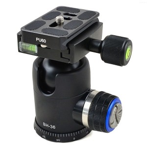MENGS® BH-36 1/4 Inch & 3/8 Inch Mounting Screw Camera Tripod Ball Head With Quick Release Plate