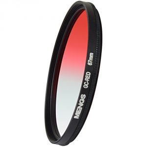MENGS® 67mm Graduated RED Lens Filter With Aluminum Frame For Digital Camera And DSLR Camera