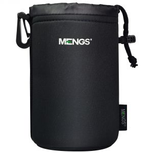 MENGS® Large Size (L) High Grade Protective Neoprene Lens Pouch For Canon, Leica, Nikon, Olympus, Panasonic, Pentax, Samsung, Sigma, Sony, Tamron, Tokina Lenses, Hook And Belt Loop